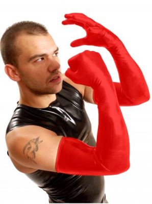 Shoulder Rubber Gloves • Red